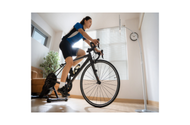 woman on a bike